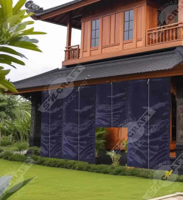 Navy blue Bamboo Chick Blind – Stylish & Durable Window Covering